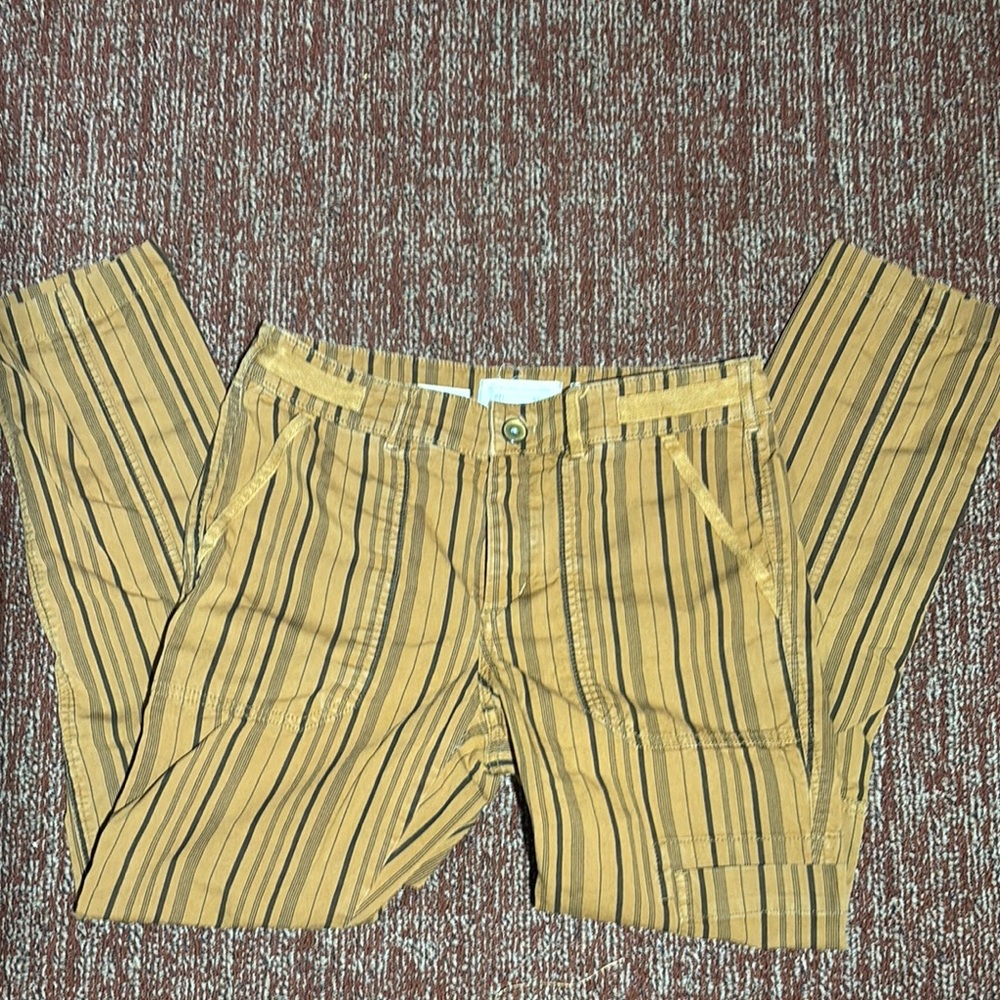 Hei-Hei striped mustard yellow brown striped loose fit pants the wanderer 27